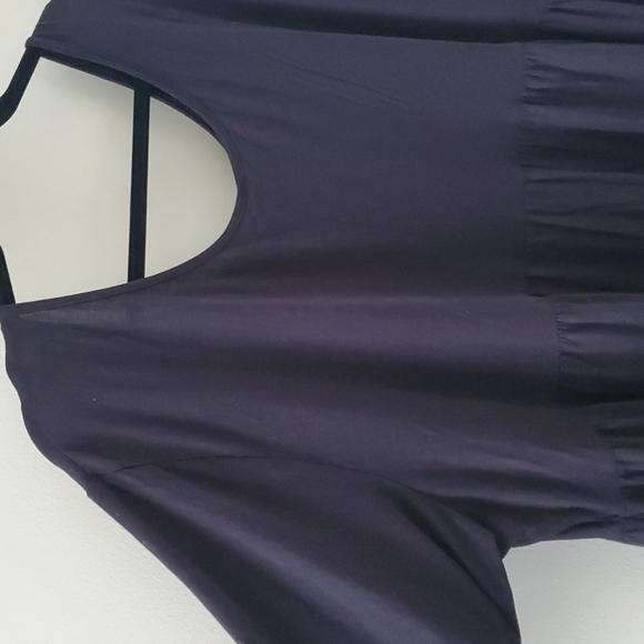 Black Tunic 3/4 Sleeve Crewneck Top Flowy Blouse Shirt sz 5x - Picture 9 of 12